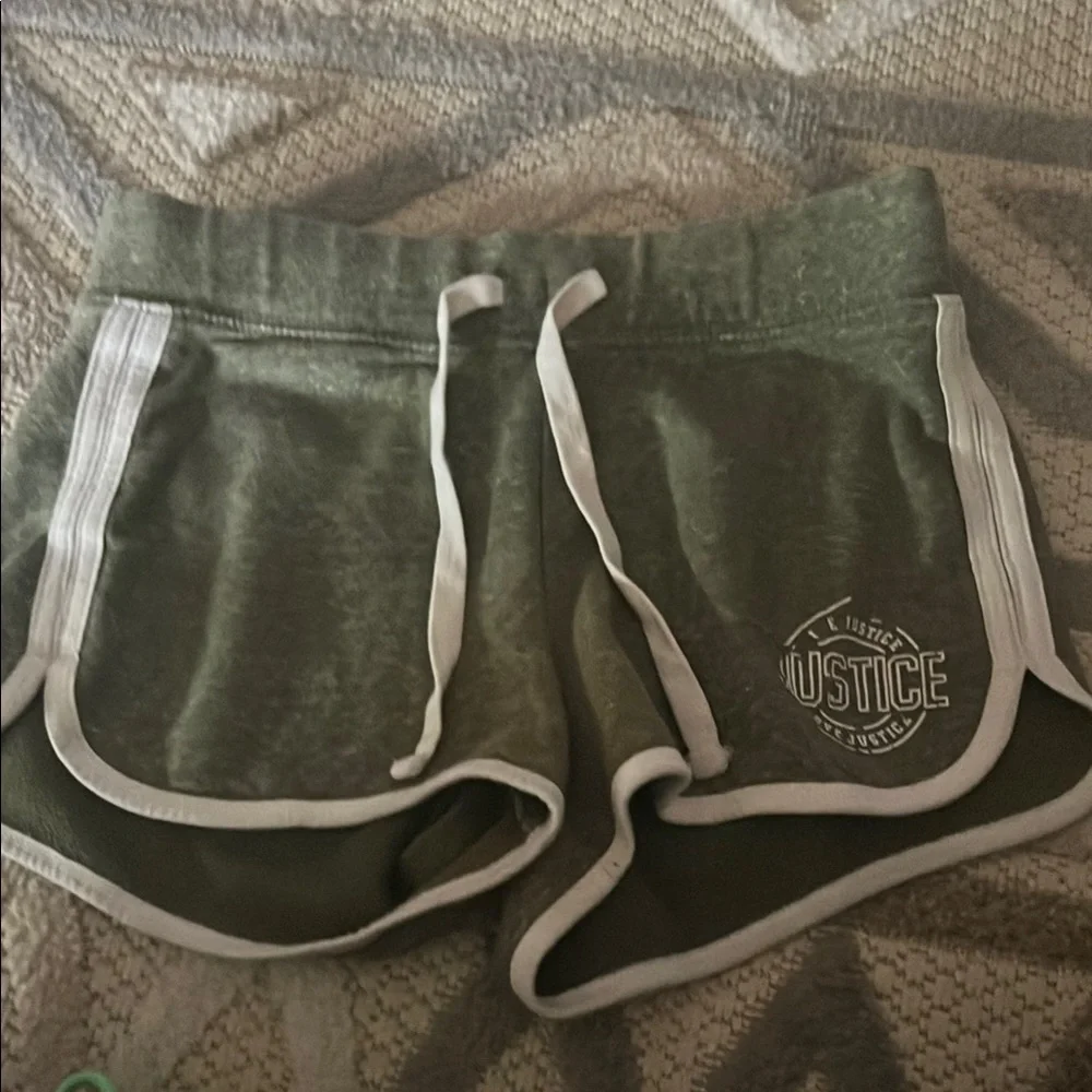 Justice Green Athletic Shorts with Drawstring Waistband